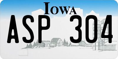 IA license plate ASP304