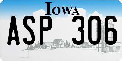 IA license plate ASP306