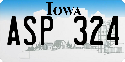 IA license plate ASP324