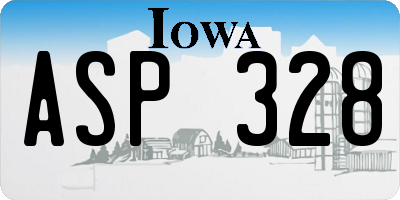 IA license plate ASP328