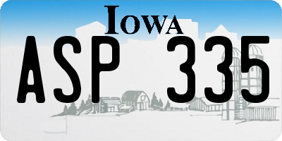 IA license plate ASP335