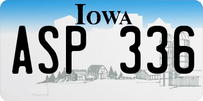IA license plate ASP336