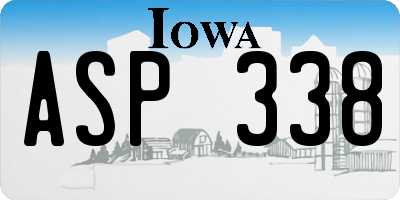 IA license plate ASP338