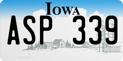 IA license plate ASP339