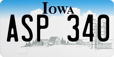 IA license plate ASP340