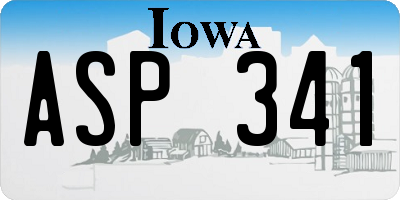 IA license plate ASP341