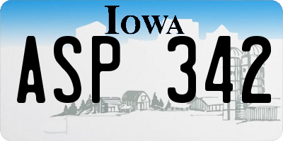 IA license plate ASP342