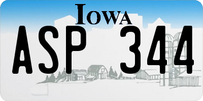 IA license plate ASP344