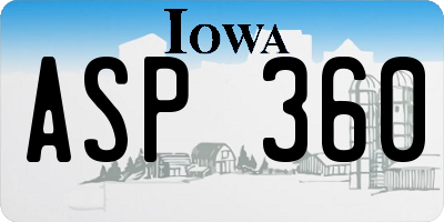 IA license plate ASP360