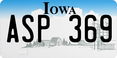 IA license plate ASP369