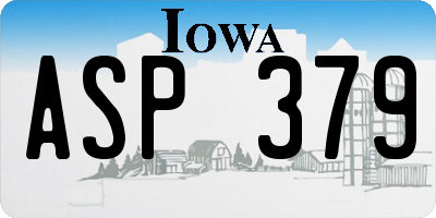 IA license plate ASP379