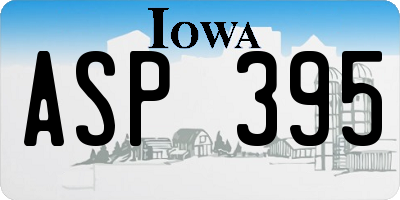 IA license plate ASP395