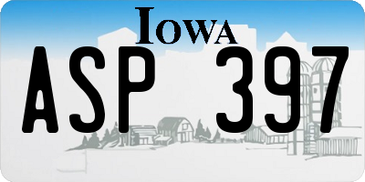 IA license plate ASP397