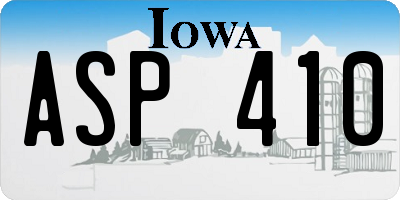 IA license plate ASP410