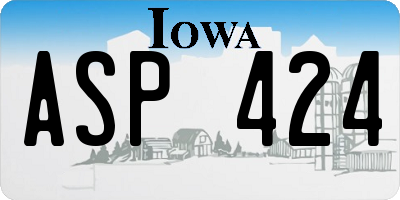 IA license plate ASP424