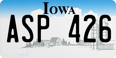 IA license plate ASP426