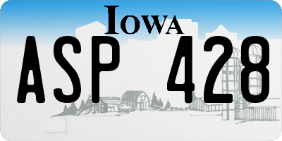 IA license plate ASP428