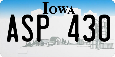 IA license plate ASP430