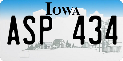 IA license plate ASP434