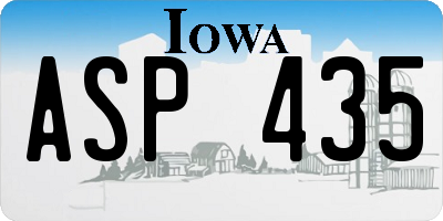 IA license plate ASP435