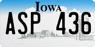 IA license plate ASP436