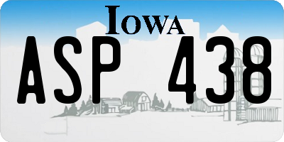 IA license plate ASP438