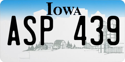 IA license plate ASP439