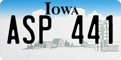 IA license plate ASP441