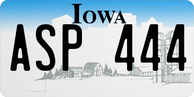 IA license plate ASP444