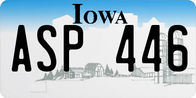 IA license plate ASP446