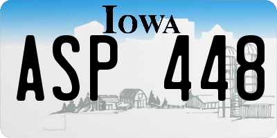 IA license plate ASP448