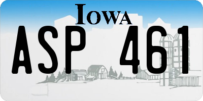 IA license plate ASP461