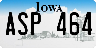 IA license plate ASP464