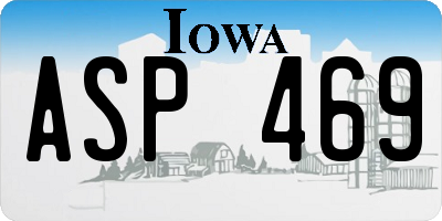 IA license plate ASP469