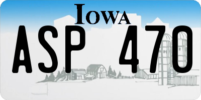 IA license plate ASP470