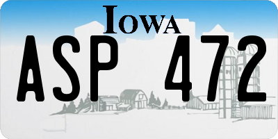 IA license plate ASP472