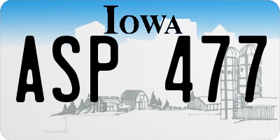 IA license plate ASP477