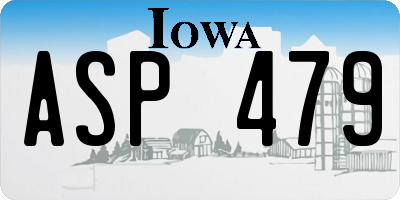 IA license plate ASP479