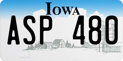IA license plate ASP480