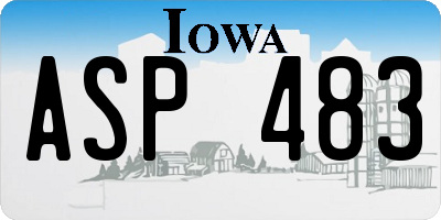 IA license plate ASP483
