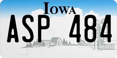 IA license plate ASP484