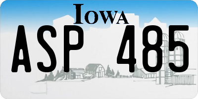 IA license plate ASP485