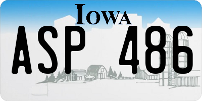IA license plate ASP486