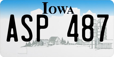 IA license plate ASP487