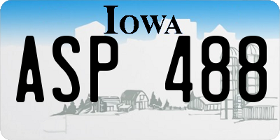 IA license plate ASP488