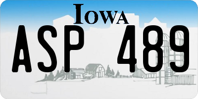 IA license plate ASP489