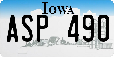 IA license plate ASP490