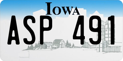 IA license plate ASP491