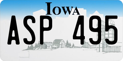 IA license plate ASP495