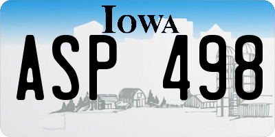 IA license plate ASP498